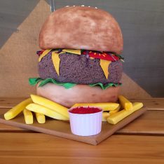 Burger Wedding Cake at Brook Farm Cuffley