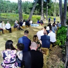 Straw Bale Wedding Blessing at Brook Farm Cuffley